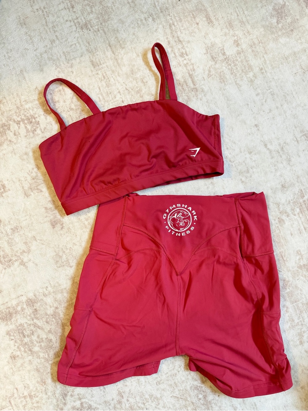 Gymshark Red Women's Swim Bikini Top & High-Waist Shorts Set